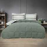 Luna Bueno Sherpa Comforter Tek Kişilik Uyku Seti - Yeşil