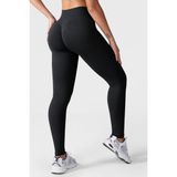 Luna Büzgülü Seamless Toparlayıcı Dikişsiz Push-Up Spor Tayt - Siyah