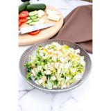 Luna Cam Salata Kasesi 30 cm 3.5 Litre Kapasiteli Desenli Cam Salata Tabağı Sunum Kasesi