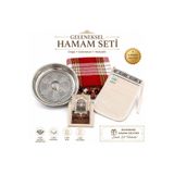 LUNA ÇEYİZ HEDİYELİK Geleneksel Hamam Seti 4 Parça – Hamam Tası, Peştemal, Hamam Kesesi ve İpek Yüz Kesesi