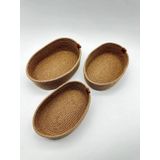 Luna Cucina Jüt 3'lü Oval Hasır 29 cm Organizer