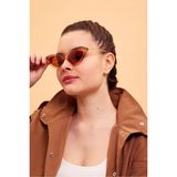 Luna Jewelry Cat Eye Kadın Güneş Gözlüğü - Bal Rengi