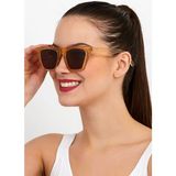 Luna Jewelry Cat Eye Retro Kadın Güneş Gözlüğü - Bal Rengi