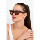 Luna Jewelry Cat Eye Retro Kadın Güneş Gözlüğü - Kahverengi