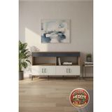Luna Konsol 2 Raflı, 2 Çekmeceli, 4 Kapaklı - 176CM, Çam/aytaşı Renk