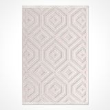 Luna Krem Geometrik Modern Geometrik Etnik Desenli Boho Makinada Yıkanabilir Hafif Hav Toz Vermez Leke Tutmaz Kaymaz Taban Dijital Makine Baskı Halı Oturma Odası Salon Yolluk Koridor Mutfak Halısı