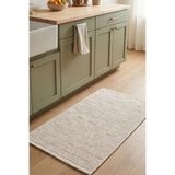 Luna Krem Yolluk 80x150 cm |%100 Pamuk, Yıkanabilir, Banyo, Mutfak ve Yatak Odası İçin