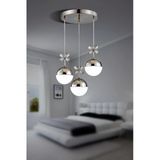 Luna Lighting 3Lü Top Krom Sarkıt Led Spor Modern Avize