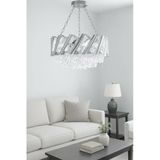 Luna Lighting Firuze Model Krom Kaplama Şık Taşlı Salon Antre Oturma Misafir Odası Modern Avize