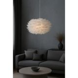 Luna Lighting Flora Model Tüylü Kumaş Modern Estetik Tekli Sarkıt Avize - Beyaz