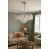 Luna Lighting Güneş Model Krom Kaplama Şık Kristal Tarz Kristal Salon Oturma Yemek Odası Hol Antre Avize