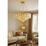 Luna Lighting Güneş Model Şık Kristal Tarz Kristal Salon Oturma Yemek Odası Hol Antre Avize - Gold
