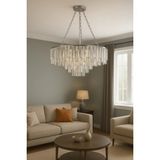 Luna Lighting Güneş Model Şık Kristal Tarz Kristal Salon Oturma Yemek Odası Hol Antre Avize - Krom
