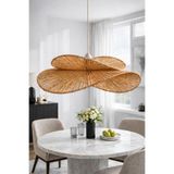 Luna Lighting Hasır Model Bohem Butik Cafe Makrome Rustik Salon Yatak Odası Sarkıt Kahverengi Avize