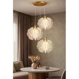 Luna Lighting Katerina Model 3 Lü Gold Kaplama Metal Salon Mutfak Oturma Yatak Odası Modern Led Sarkıt Avize