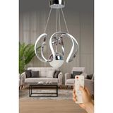 Luna Lighting Luna Model Kumandalı 3 Renk Salon Yemek Çocuk Odası Hol Antre Koridor LED Sarkıt Avize - Krom