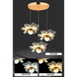 Luna Lighting Magnolya Model 3 lü Gold Kaplama 3 RENK Salon Mutfak Oturma Yatak Odası Modern Led Sarkıt Avize