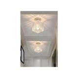 Luna Lighting Modern Luxury Plafonyer Tavan Avize Hol Antre Krom Kare Kristal Taşlı Avize Modern Luxury Plafonyer Tavan Avize Hol Antre Krom Kare Kristal Taşlı Avize - 1