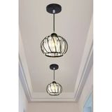 Luna Lighting Quattro Model Siyah Renk Kaplama Metal Kristal Taşlı Salon Oturma Odası Tavan Sarkıt Avize