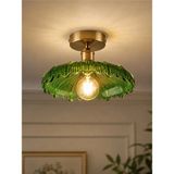 Luna Lighting Roma Model Yeşil Cam Klasik Salon Balkon Mutfak Oturma Odası Plafonyer Tekli Avize