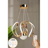 Luna Lighting Rose Model 3 Renk Kumandalı Salon Yemek Çocuk Odası Hol Antre Koridor Gold Kaplama Led Sarkıt Avize