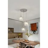 Luna Lighting Venezia Model Krom Renk Taşlı Estetik Dekoratif Salon Mutfak Yatak Odası Hol Antre Üçlü Sarkıt Avize