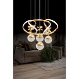 Luna Lighting Zümrüt Model Şık Tarz Modern Led Avize 3 1 Gold Ledli Salon Avize - 4