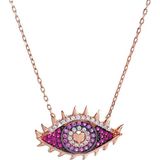 Luna Luster 18 Ayar Altın Kaplama Horus Gözü Tasarım Gold Pembe Nazar Kadın Gümüş Kolye Anneler Günü Hediye