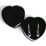 Luna Luster 925 Ayar Gümüş Halkalı Mavi Safir Taşlı Sallantılı Trend Çocuk Küpe Anneler Günü Hediye