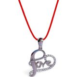 Luna Luster 925 Ayar Gümüş Kırmızı İp Kalp Love Tasarım Kadın Choker Kolye 9