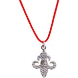 Luna Luster 925 Ayar Gümüş Kırmızı İp Nilüfer Çiçeği Tasarım Kadın Choker Kolye