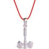 Luna Luster 925 Ayar Gümüş Kırmızı İp Viking Balta Tasarım Kadın Choker Kolye 2