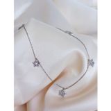 Luna Luster 925 Ayar Gümüş Kutup Yıldızı Tasarım Zarif Trend Kadın Halhal Anneler Günü Hediye