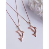 Luna Luster Gümüş Gold Ikili Best Frıend Yunus Trend Kadın Kolye Sevgililer Günü Hediye