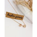 Luna Luster Gümüş Gold Kalp Tasarım Kadın O Harf Kadın Kolye Sevgililer Günü Hediye