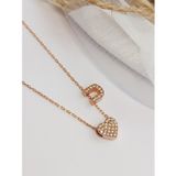 Luna Luster Gümüş Gold Kalp Tasarım Kadın U Harf Kadın Kolye Sevgililer Günü Hediye