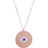 Luna Luster Gümüş Gold Nazar Boncuk Tasarım Göz Kadın Kolye Sevgililer Günü Hediye