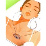 Luna Luster Gümüş Pan.Dora Işıltılı Shıne Göz Büyük Gold Tasarım Nazar Boncuk Kadın Kolye Sevgililer Günü Hediye
