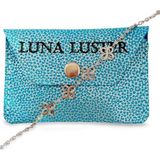 Luna Luster Hakiki Deri Mavi Leopar Minimal Kartlık Gümüş Kadın Sonsuzluk Bileklik