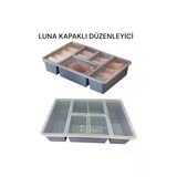 Luna Mavi 1 Adet Çekmece Içi Düzenleyici, Kapaklı Makyaj ,Takı Düzenleyici, Masaüstü Organizer
