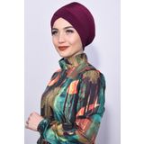 Luna Nueva Tesettür Deniz Havuz Bonesi Çapraz Düğüm Model Mürdüm (4 Mevsim Kullanım)