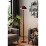 Luna Retro Zemin Lambaderi, Modern Salon ve Oturma Odası Köşe Aydınlatması - Bordo – Ayaklı Lambader, Zemin Lambası, Okuma Köşesi Için Modern Yer Lambası