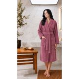 Luna Sacra Bornoz %100 Bambu Unisex Şal Yaka Yumuşak Yetişkin - S - M - Mürdüm