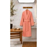 Luna Sacra Bornoz %100 Bambu Unisex Şal Yaka Yumuşak Yetişkin - S - M - Somon