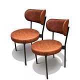 Luna Sandalye - 2 Li Set Metal Ayaklı Sandalye - Metal Ayak Kahve Deri - Kullanıma Hazır - Kurulum Gerekmez - Taşıma Kapasitesi Yüksek Ürün