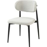 Luna Sandalye - Mense Krem Kumaş - Metal Siyah Iskelet - Mutfak Sandalyesi - Salon Sandalyesi