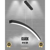 Luna (Siyah Kasa, Beyaz Işık) Ledli Modern Sarkıt Linear LED Avize Salon Mutfak Oturma Odası Yatak Odası Antre Hol LED