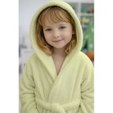Luna Soft Kız / Erkek Çocuk Kapşonlu Pamuklu Bornoz Peluş Sabahlık Su Yeşili