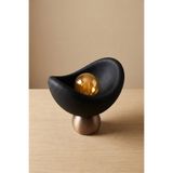 Luna Tasarım Masa Lambası Bronz Detaylı Abajur Loş Amber Işık, Rustik Ampul Hediyeli 20 x 37 cm themreast--3DABAJUROVAL3367
