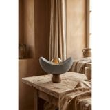 Luna Tasarım Masa Lambası Gri Bronz Detaylı Abajur Loş Amber Işık, Rustik Ampul Hediyeli 20 x 37 cm themreast--3DABAJUROVAL3370